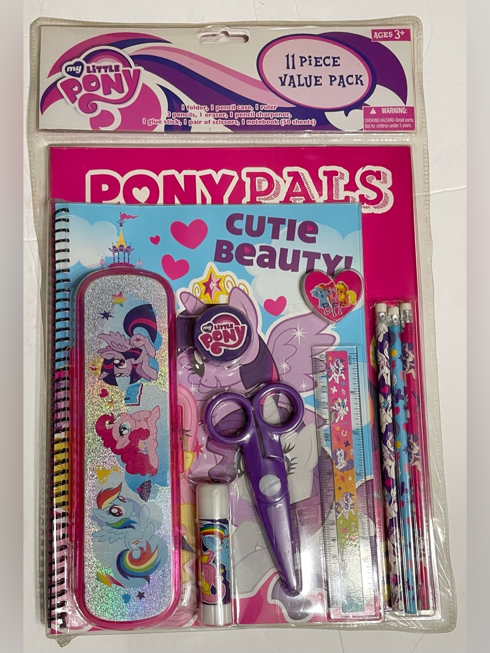 My Little Pony 11pc Stationary Character 3 Pencils, 1 folder,1 pencil case,….